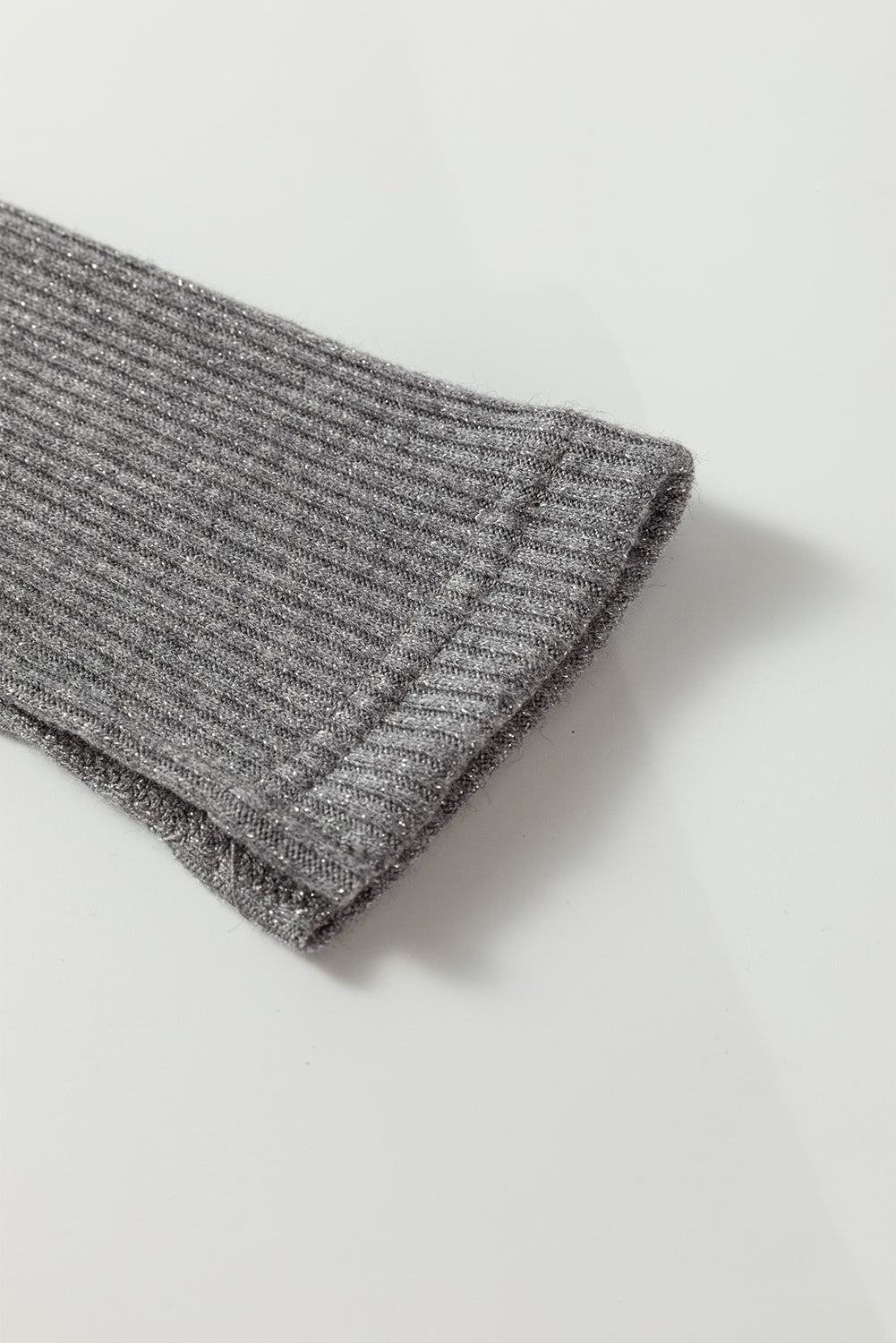 Sleet Gray Ribbed Slim Cardigan