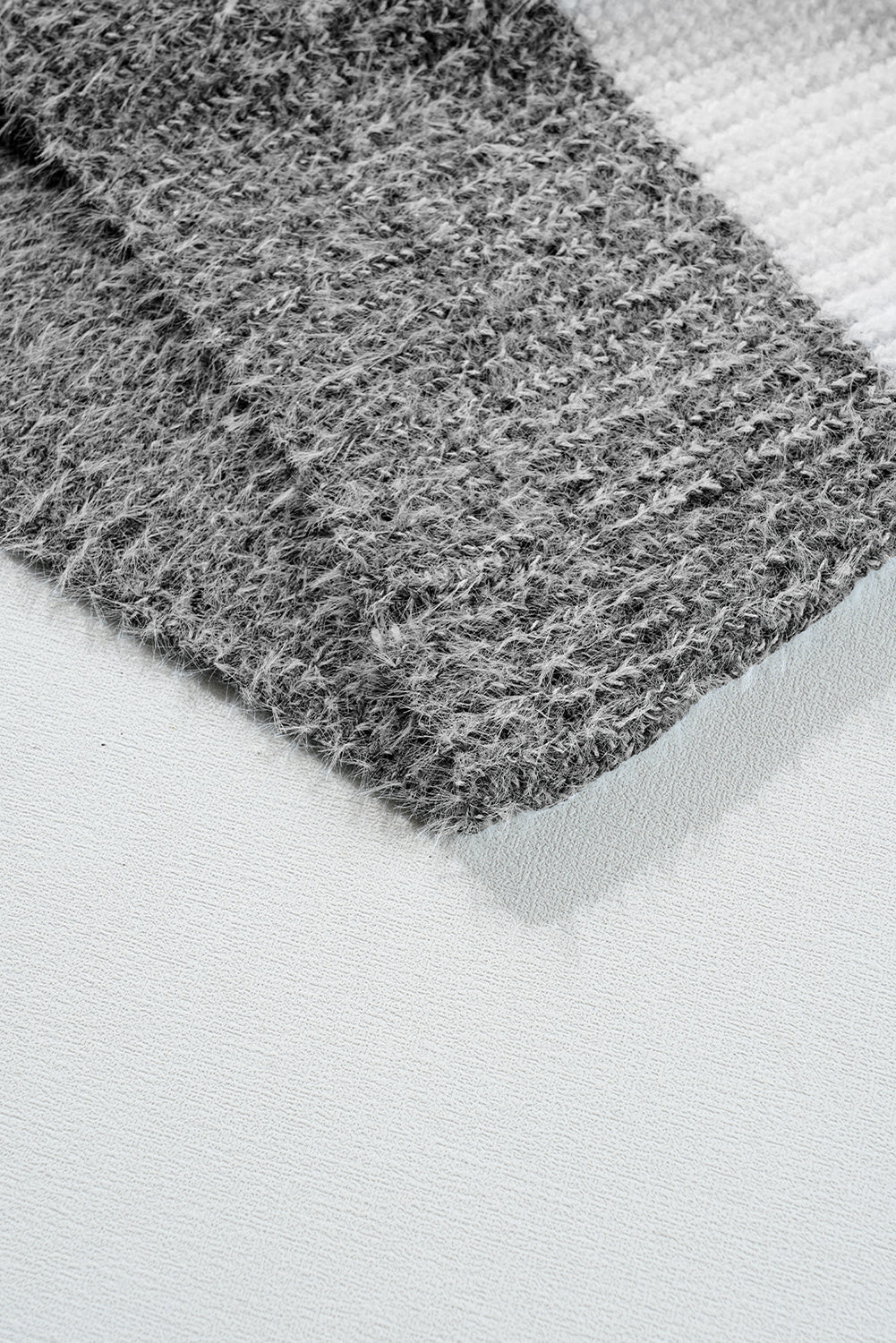 Gray Color-Block Stripe Sweater Dress