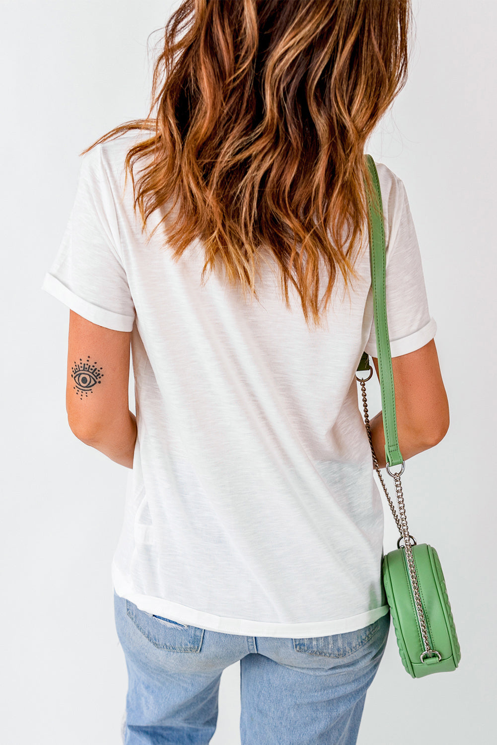 White Christmas Tree Checkerboard Graphic Tee