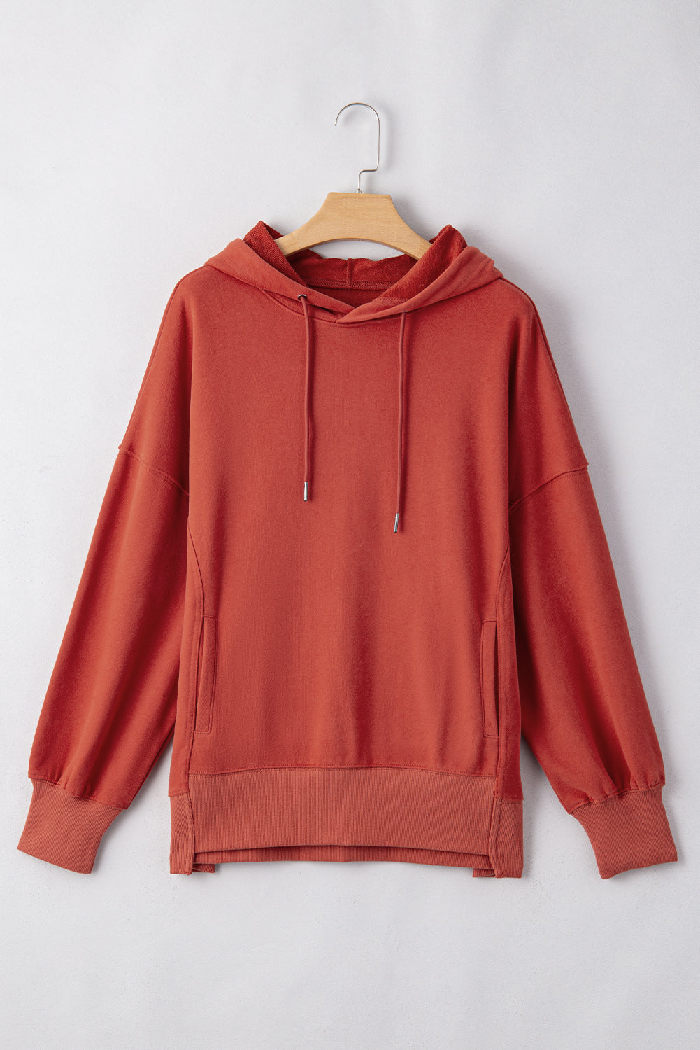 Red Clay Drawstring Oversized Hoodie