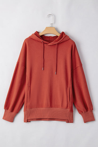 Red Clay Drawstring Oversized Hoodie
