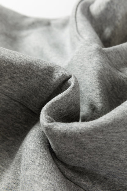 Gray Ruffle-Sleeve Oversized Hoodie