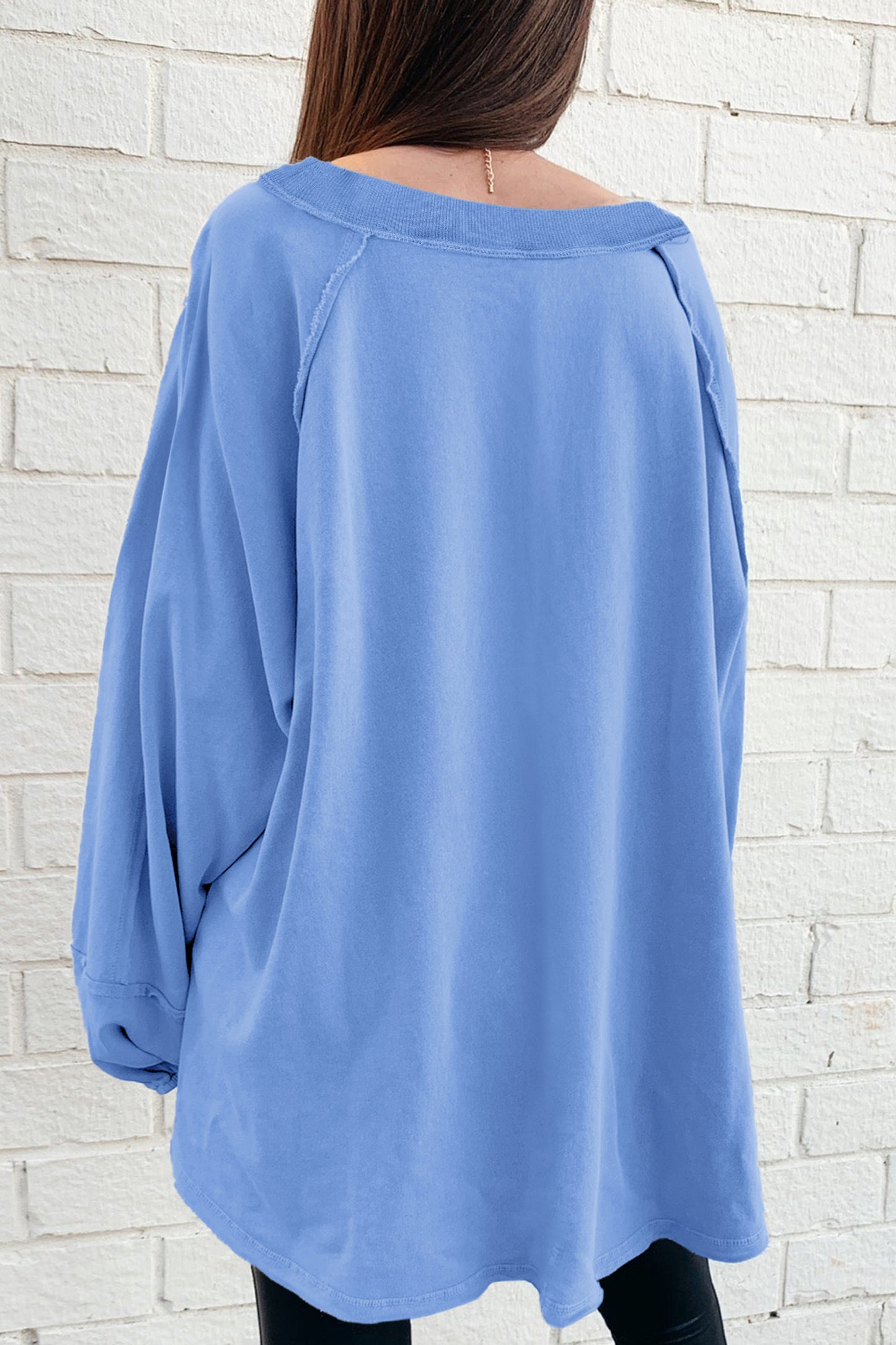 Beige Raw-Seam Oversized Sweatshirt