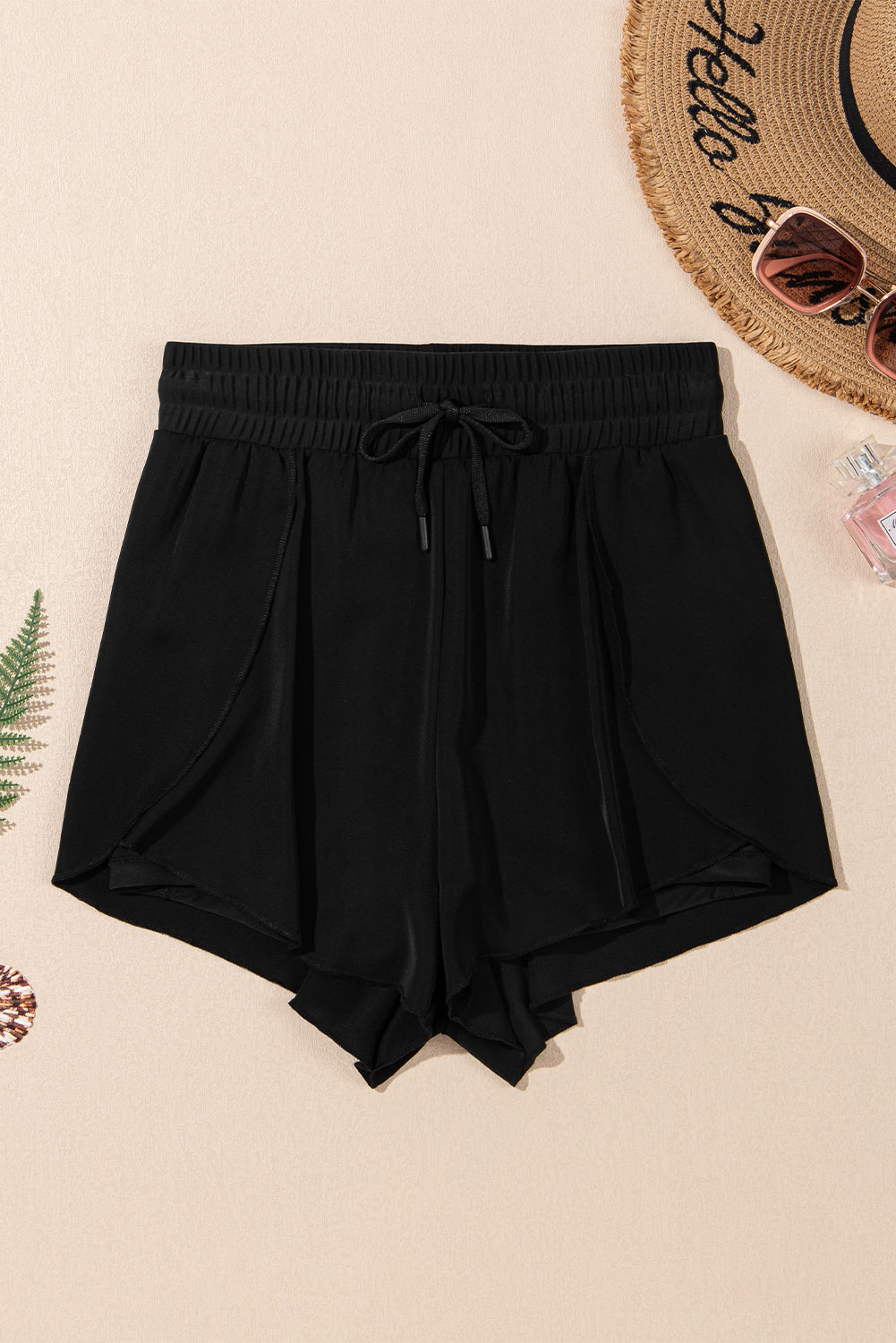 Black High-Waist 2-in-1 Swim Shorts