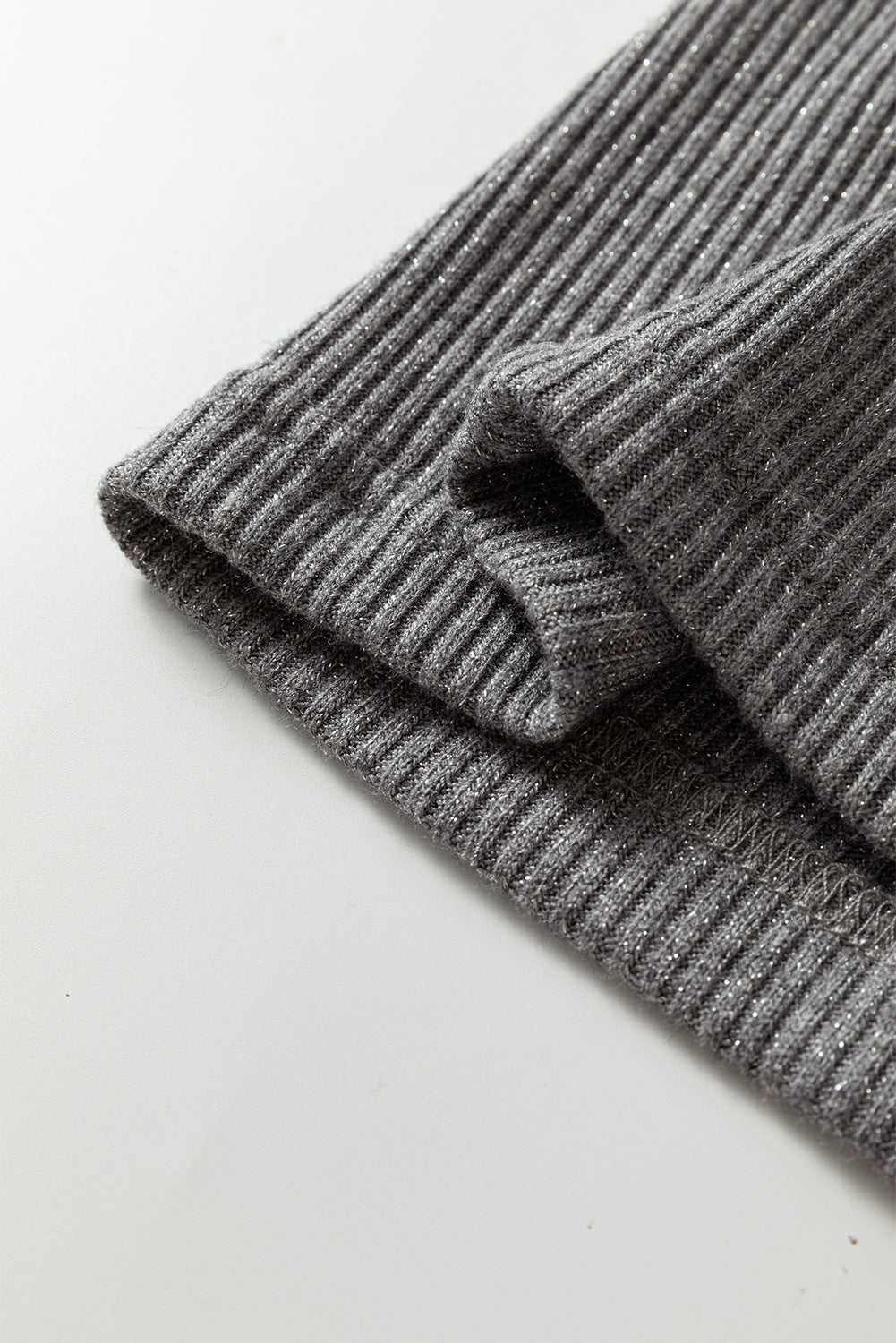 Sleet Gray Ribbed Slim Cardigan