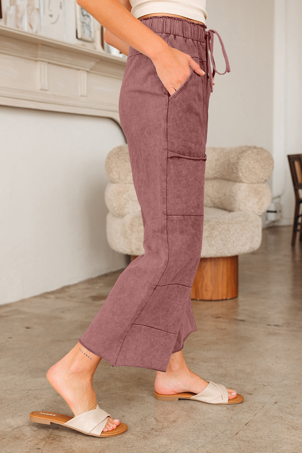 Wild Ginger Mineral-Wash Wide-Leg Pants