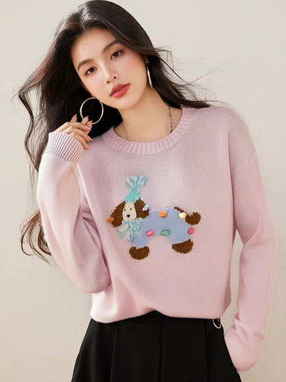 Gradient Stripe Button-Front Knit Sweater