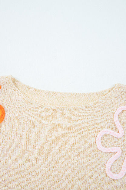 Jet Stream Floral Color-Block Sweater