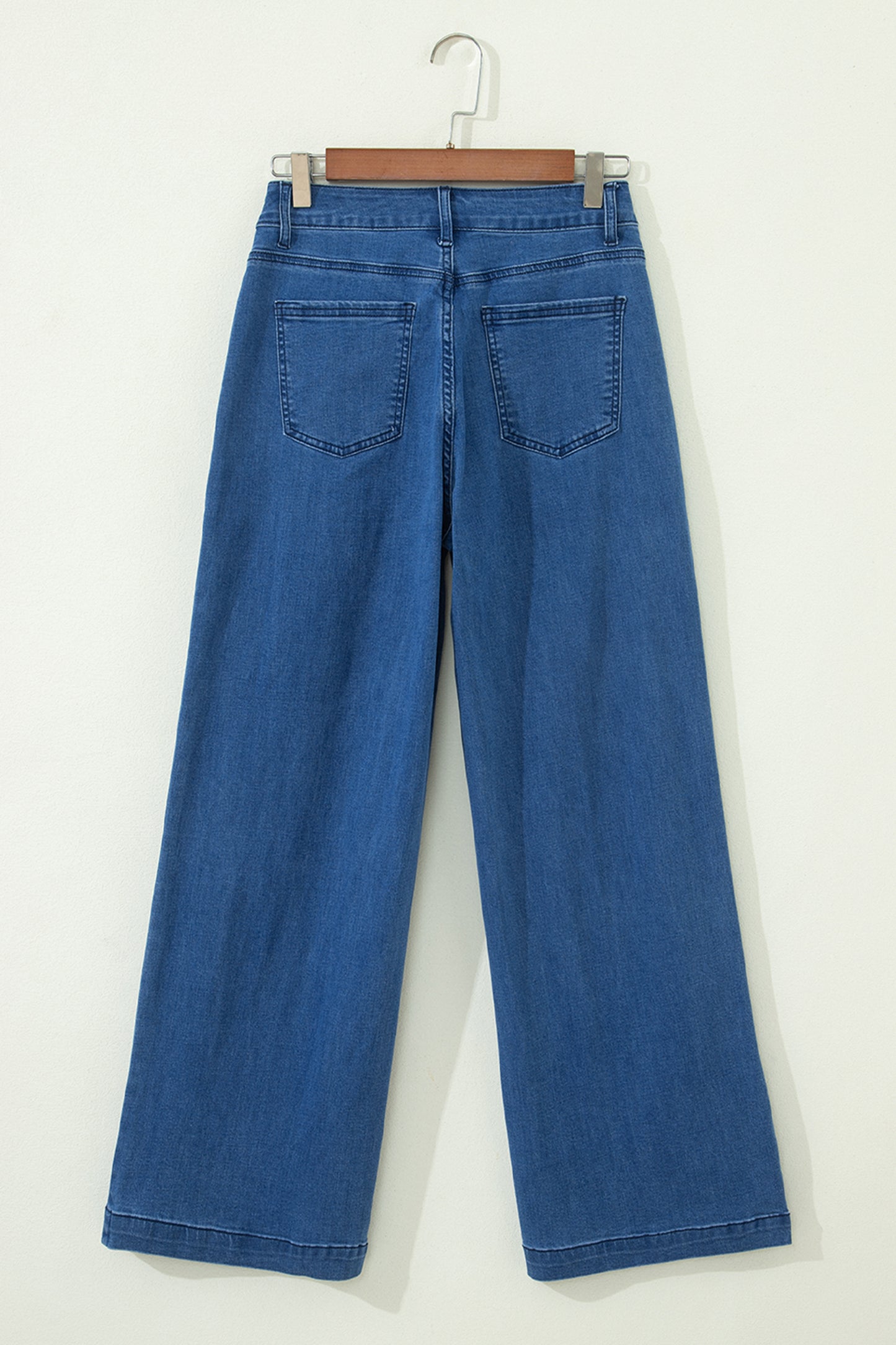 Dusk Blue Lace-Up Wide-Leg Jeans