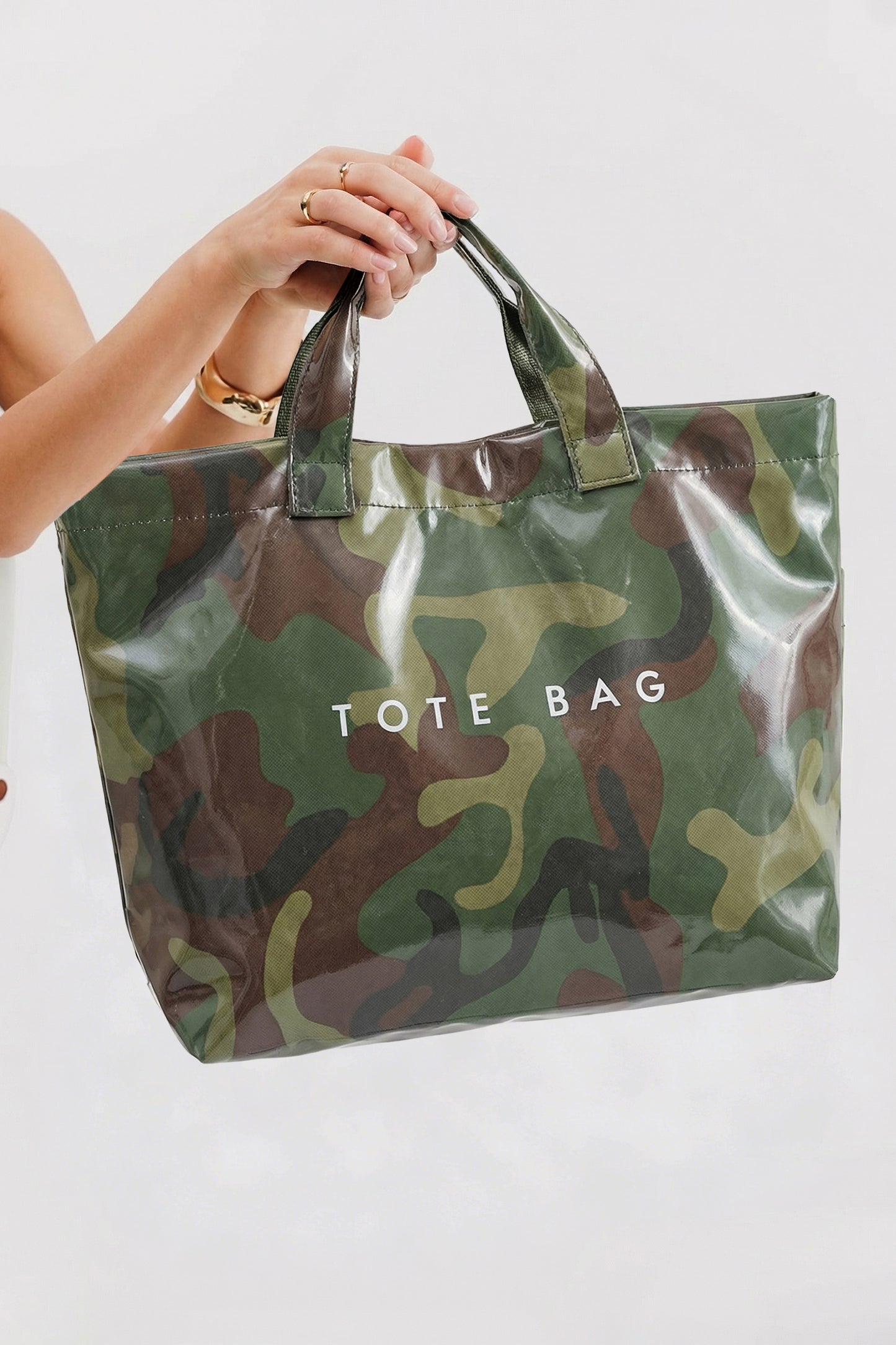 Jungle Green Camouflage Tote Bag