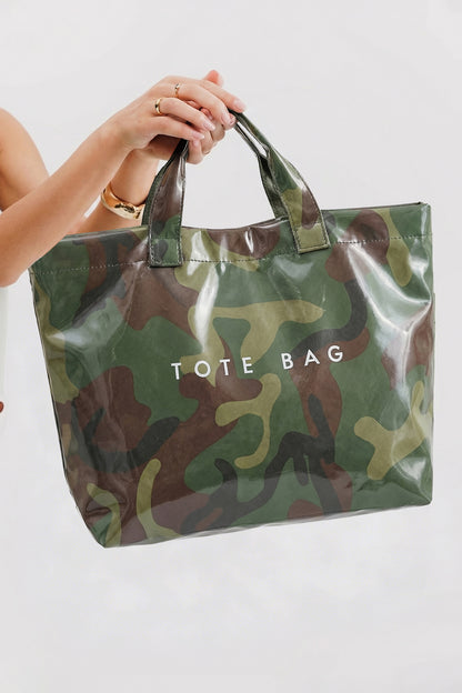 Jungle Green Camouflage Tote Bag