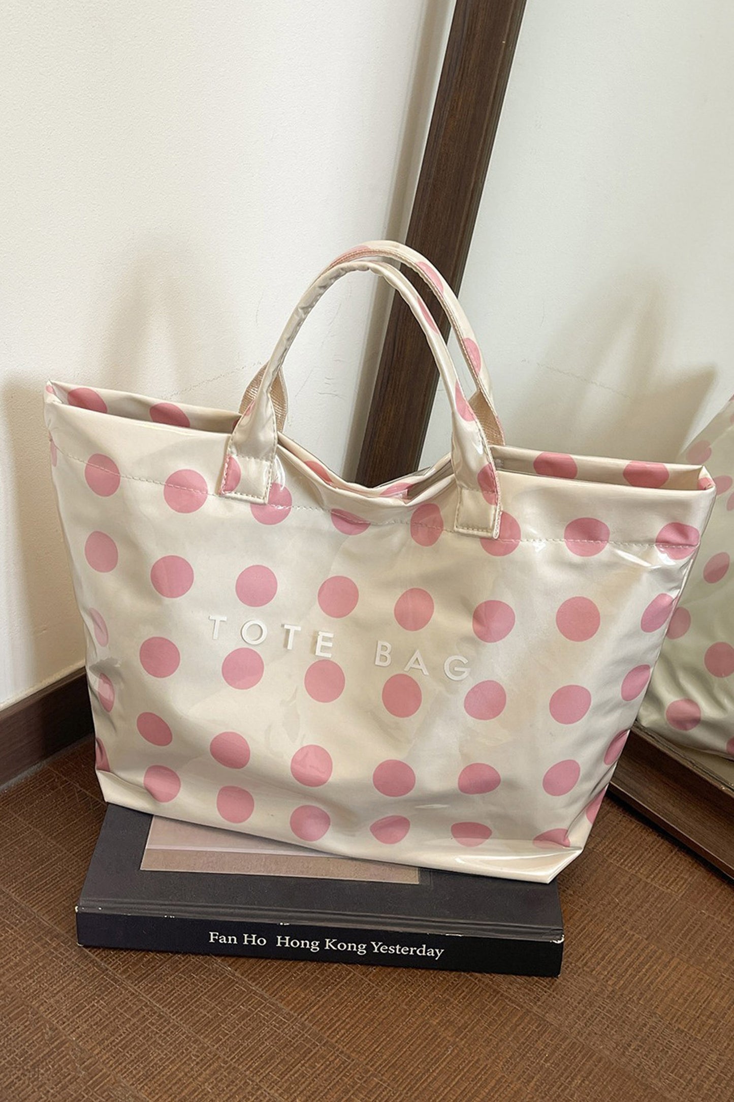 Dark Blue Polka-Dot Tote Bag