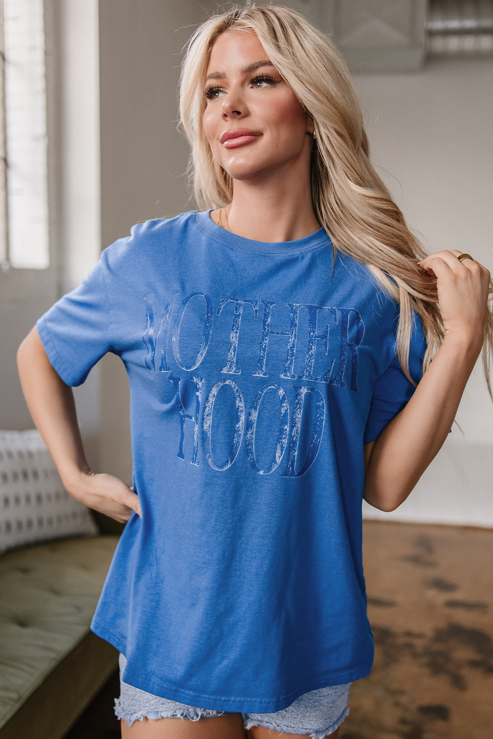 Sky Blue Motherhood Graphic Tee