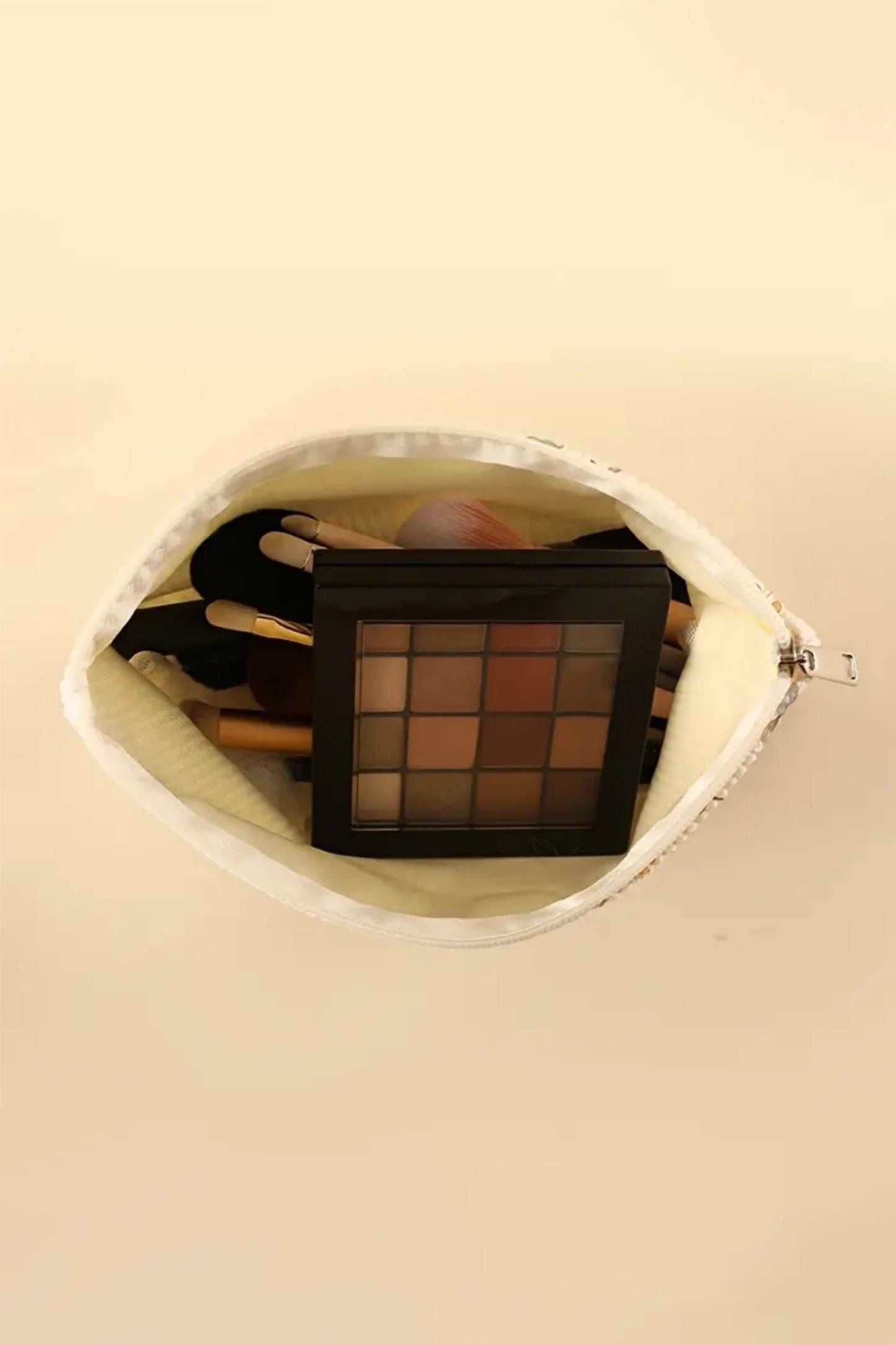 White Mama Leopard-Bow Makeup Bag