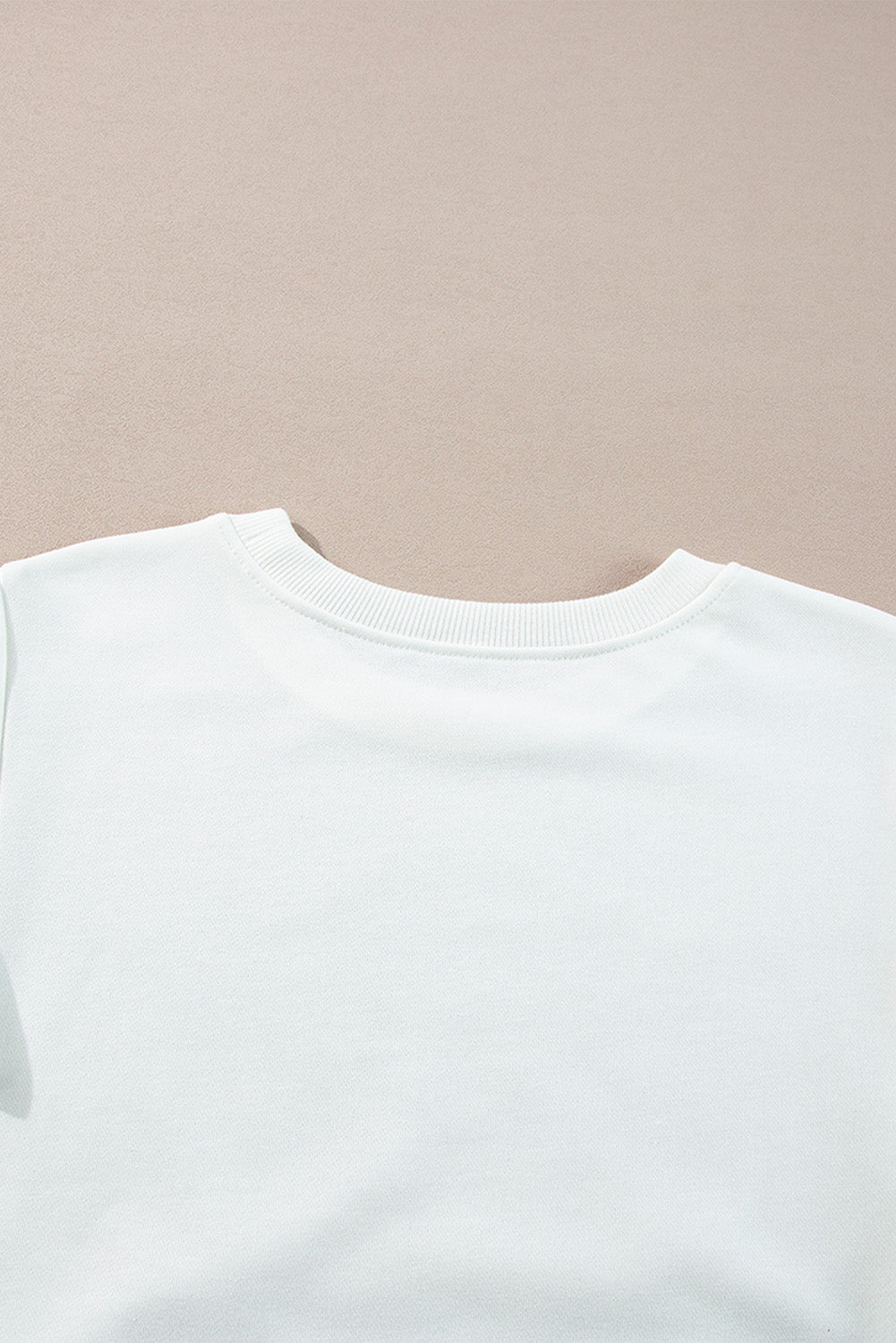 White French Terry Color Block Long-Sleeve Top