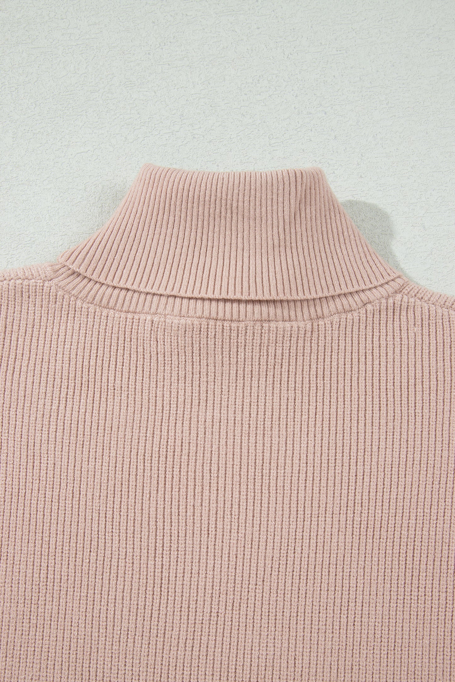 Light Beige High-Neck Sweater Vest