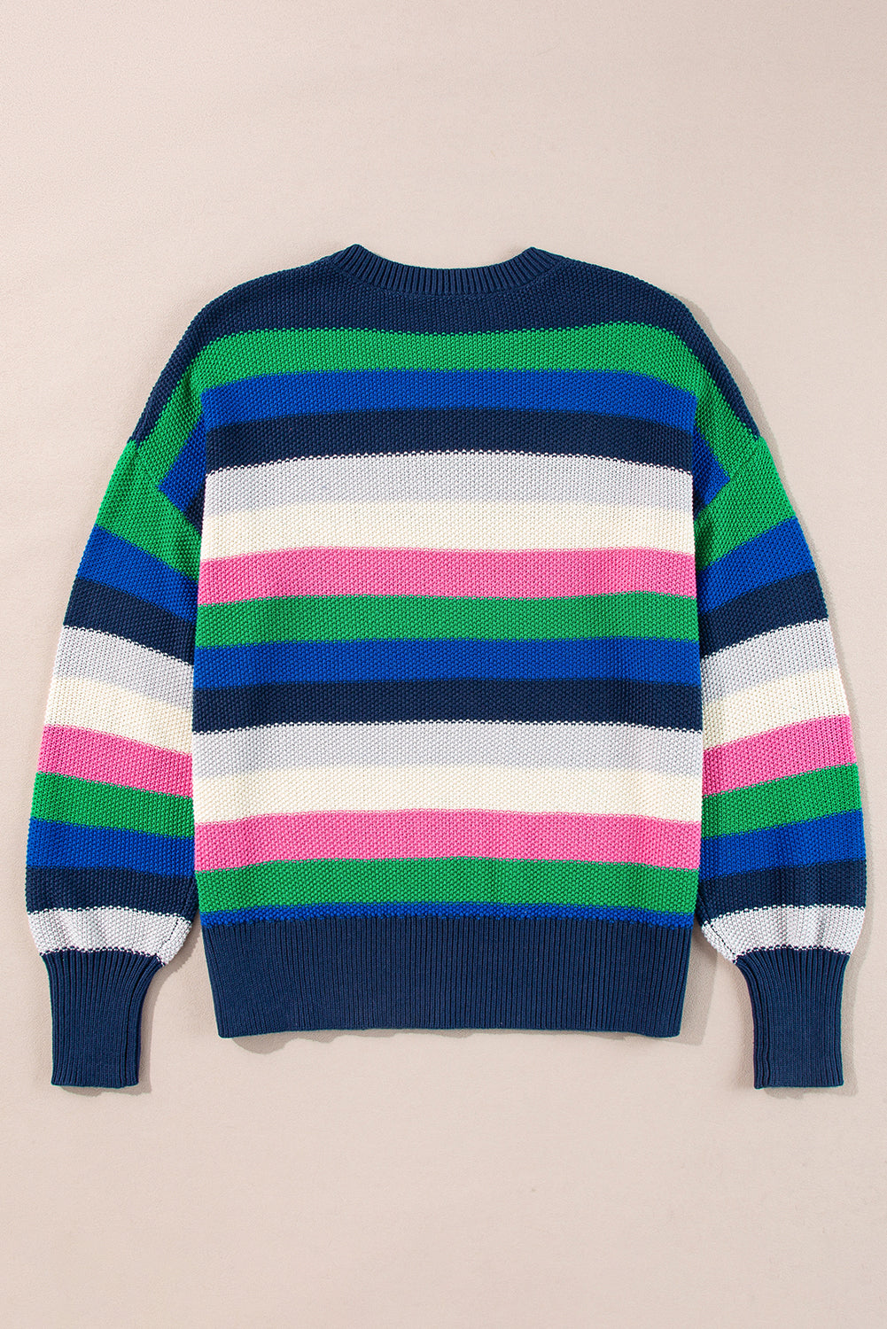 Bright Green Rainbow-Striped Sweater