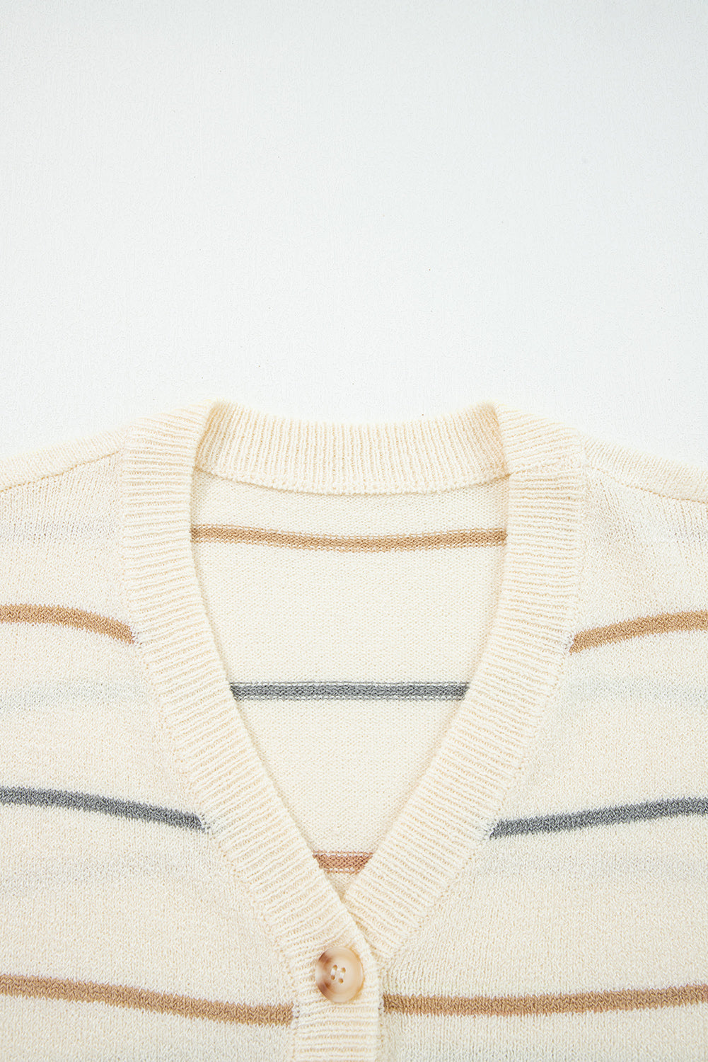 Cream Multicolor Striped Cardigan