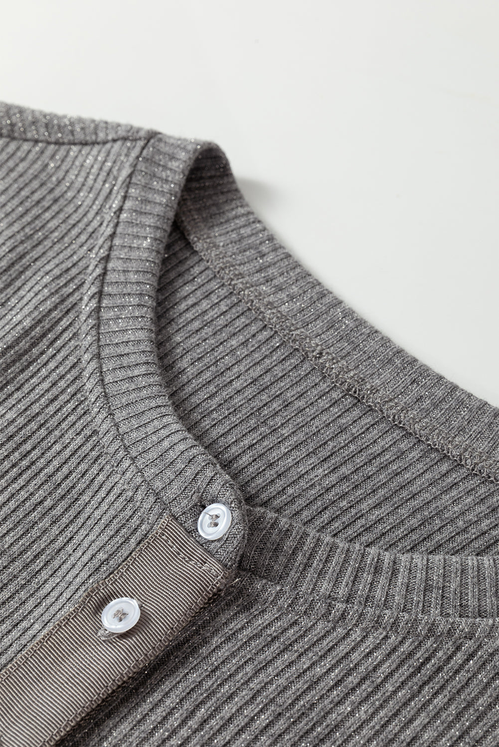 Sleet Gray Ribbed Slim Cardigan