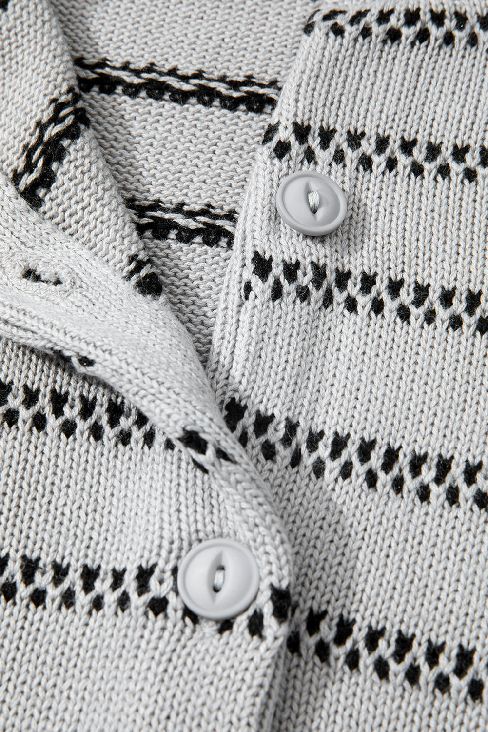 Gray Striped Short Cardigan