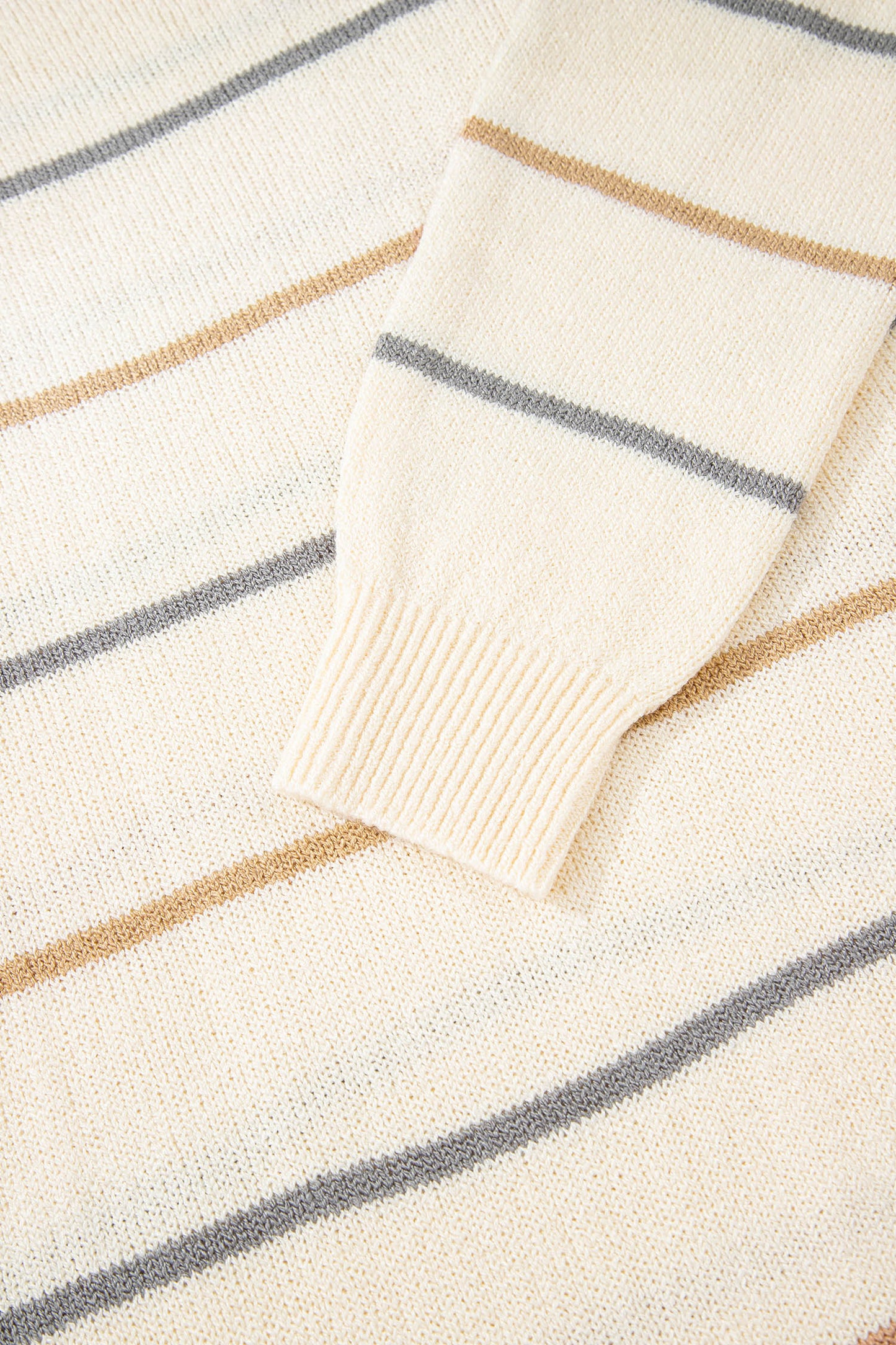 Cream Multicolor Striped Sweater Mini Dress