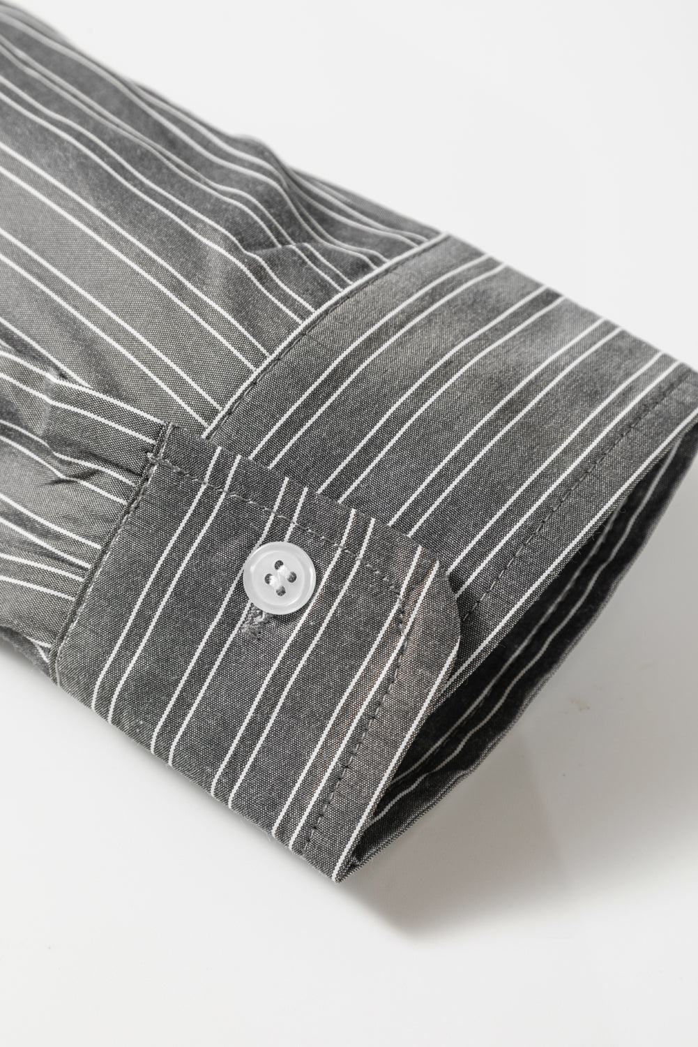 Black Stripe Oversized Button-Up Shirt