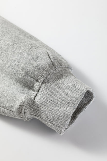 Gray Ruffle-Sleeve Oversized Hoodie