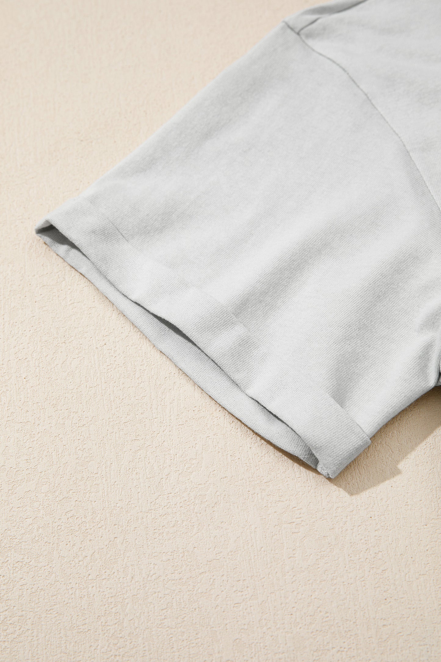 Light Gray Floral Bow-Patch T-Shirt