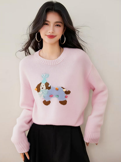 Gradient Stripe Button-Front Knit Sweater