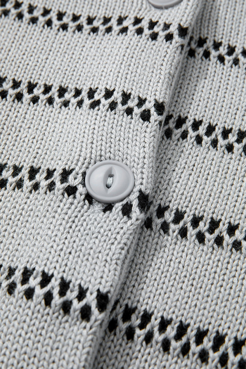 Gray Striped Short Cardigan
