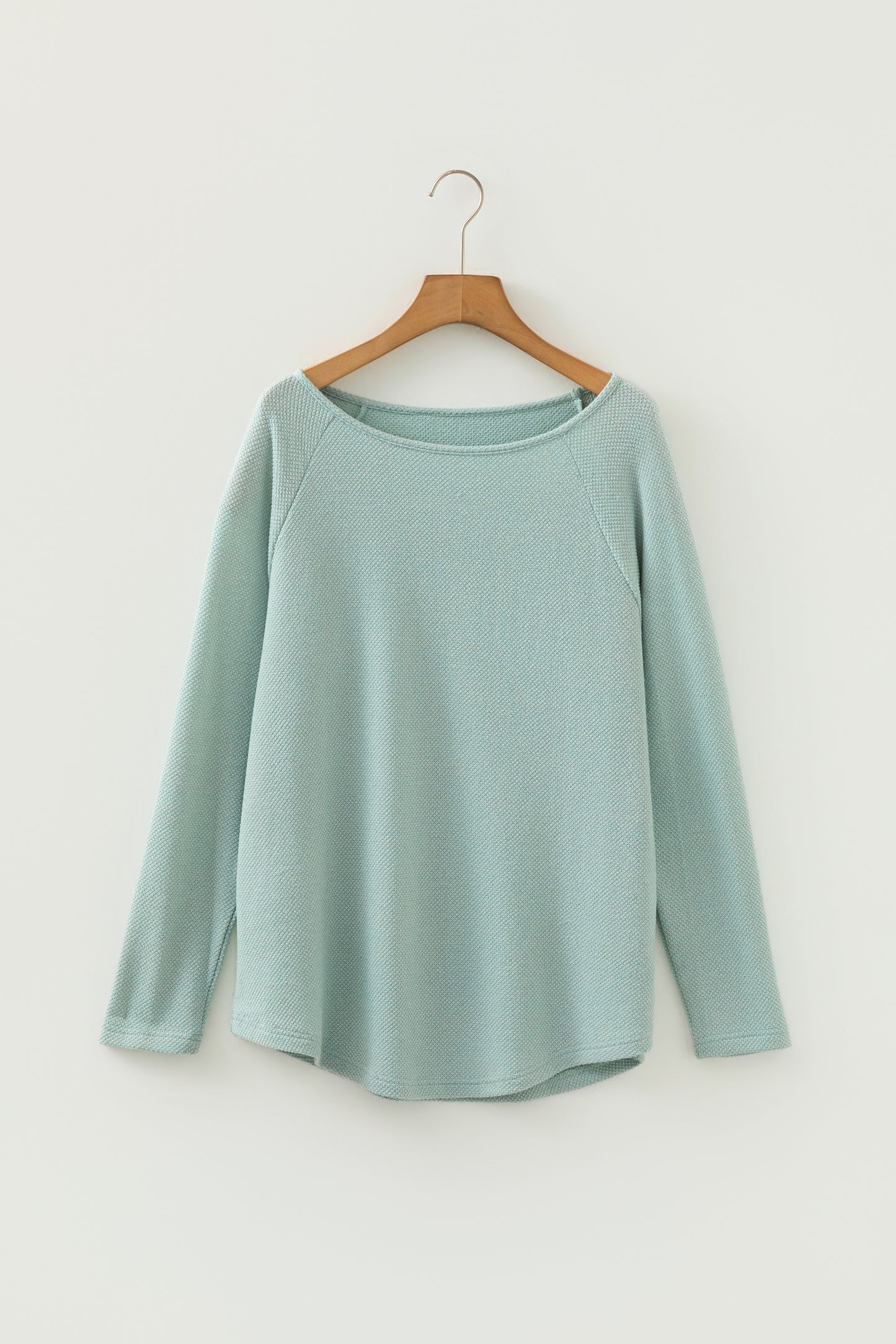 Moonlight Jade Textured Raglan Knit Top