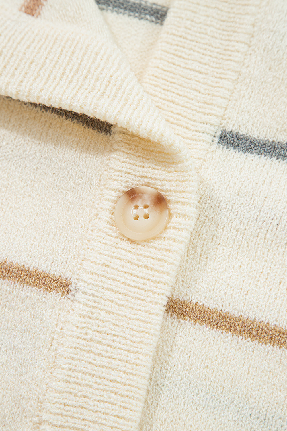 Cream Multicolor Striped Cardigan
