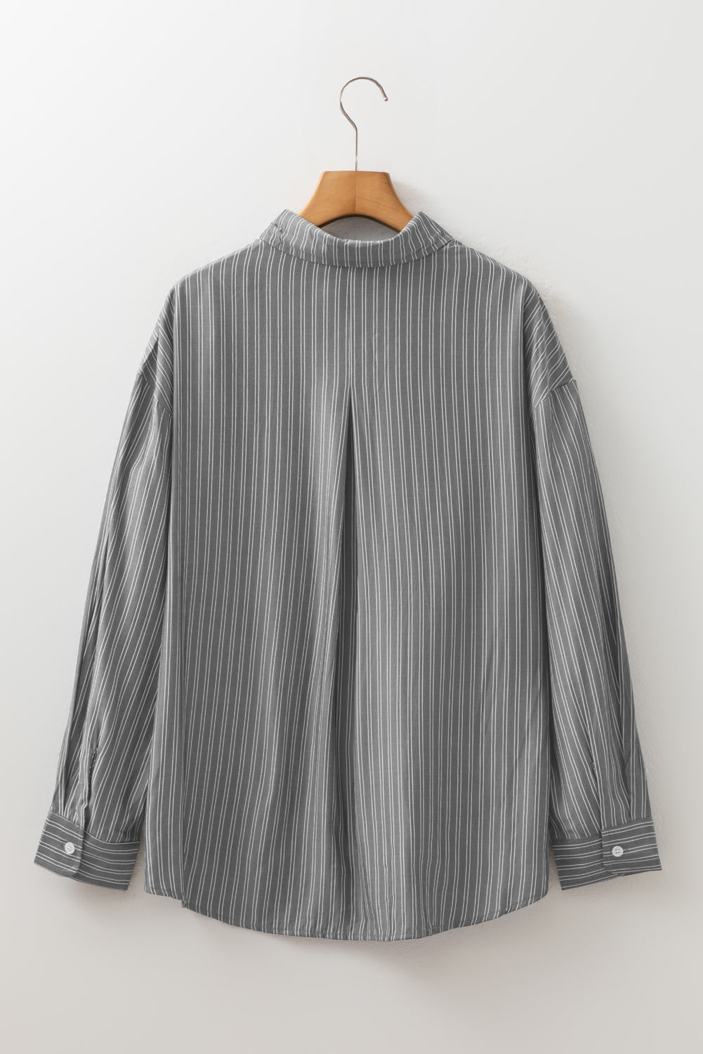 Black Stripe Oversized Button-Up Shirt