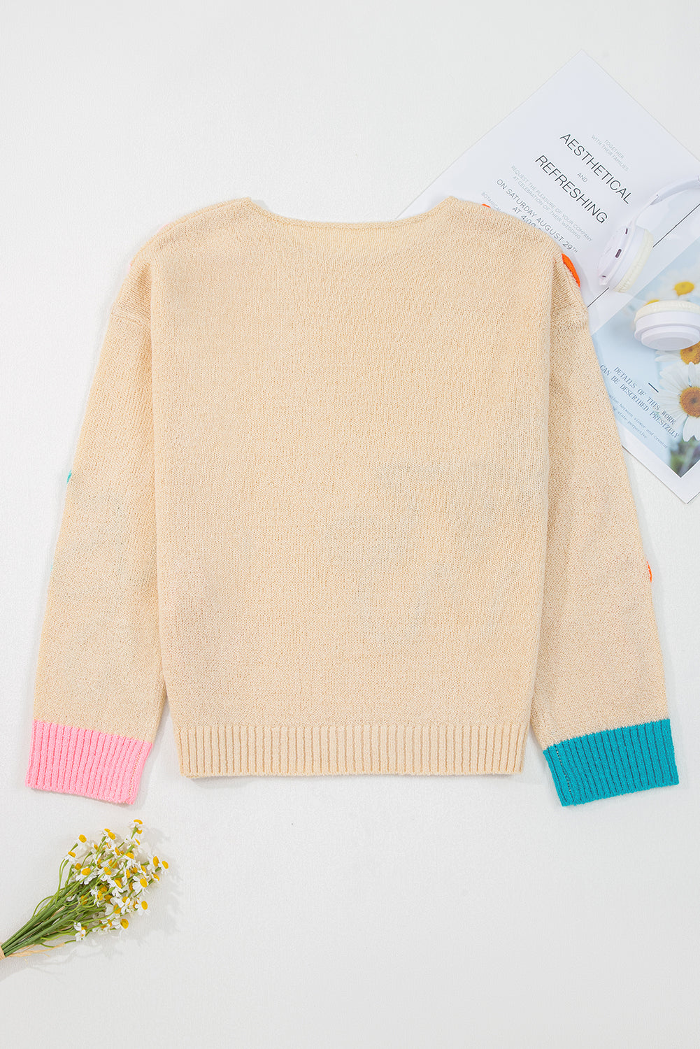 Jet Stream Floral Color-Block Sweater