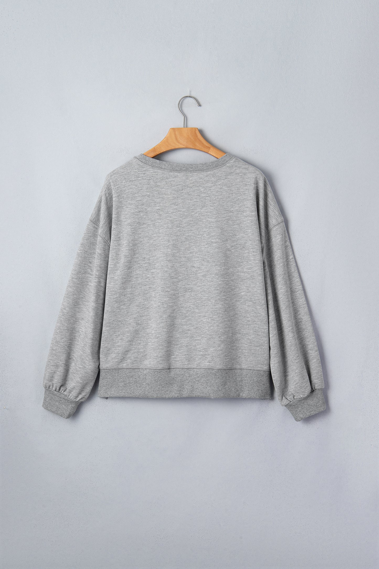 Gray Sequin Ghost Graphic Sweatshirt