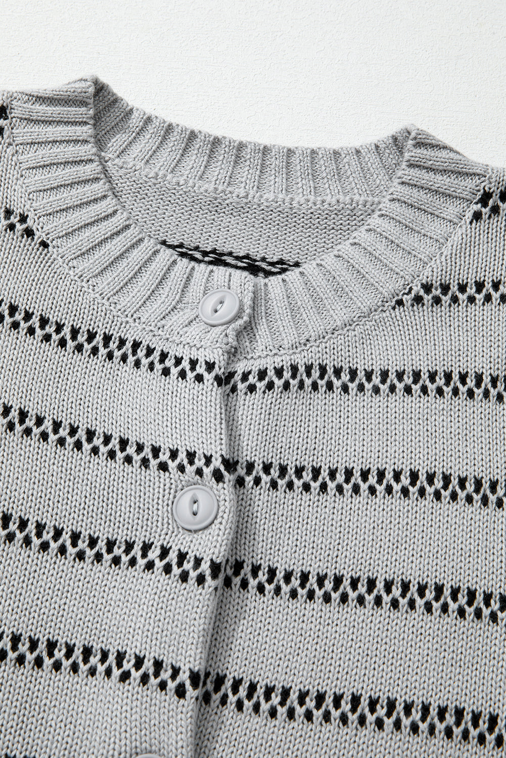 Gray Striped Short Cardigan
