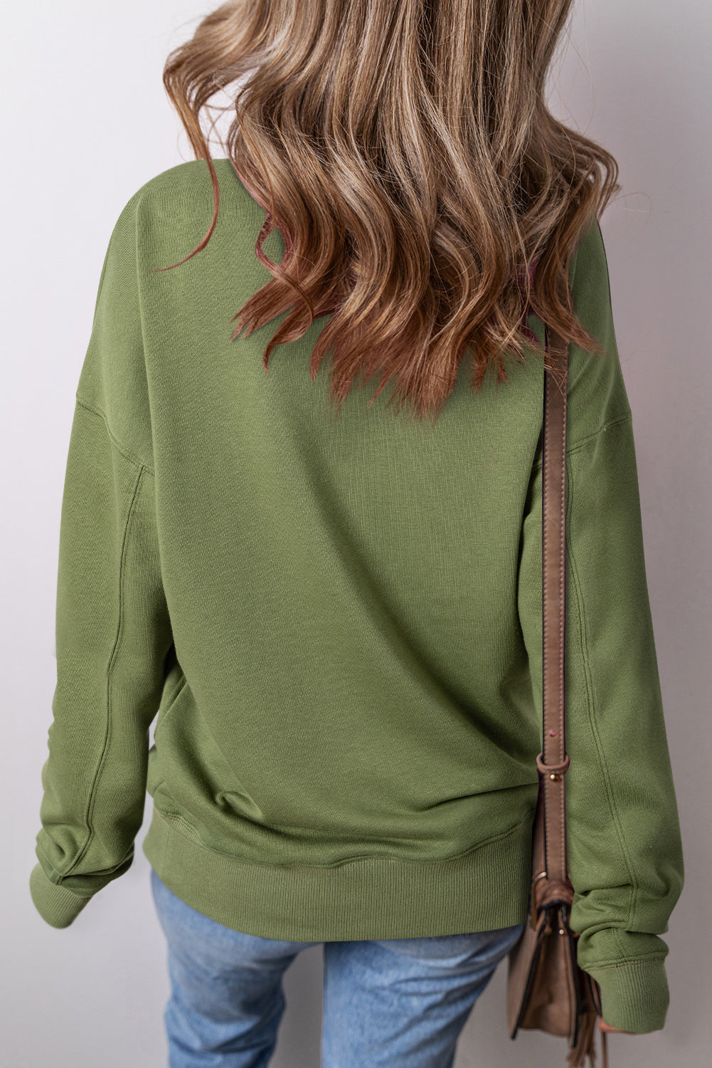 Black Crisscross-Stitch Pocket Sweatshirt