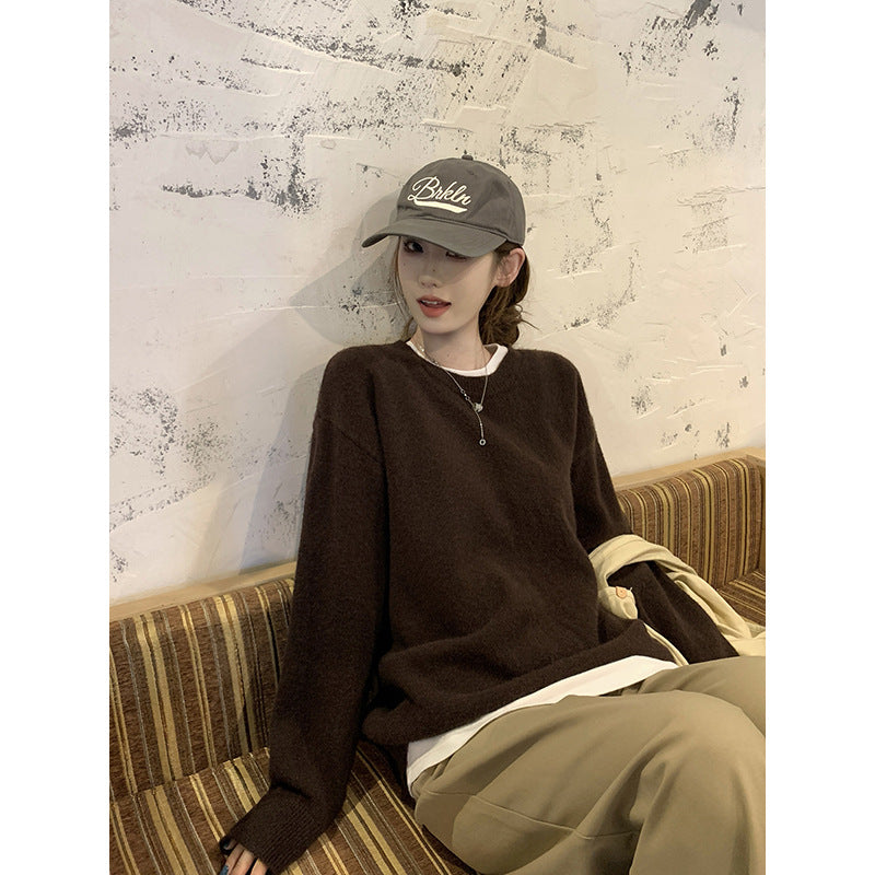Laid-back Style Thick Soft Knit Cardigan Top
