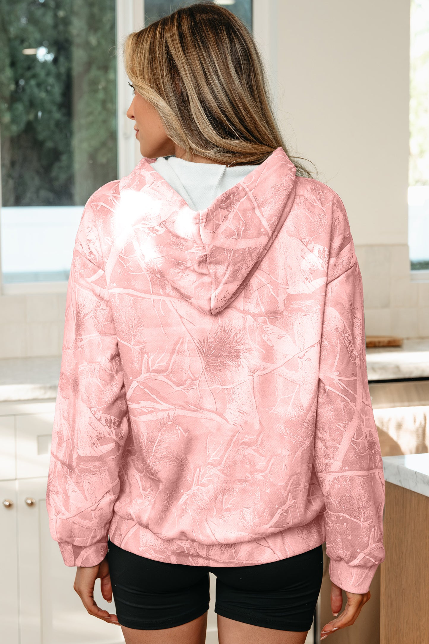 Gray Woodland-Camouflage Oversized Hoodie