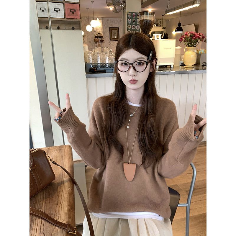 Laid-back Style Thick Soft Knit Cardigan Top