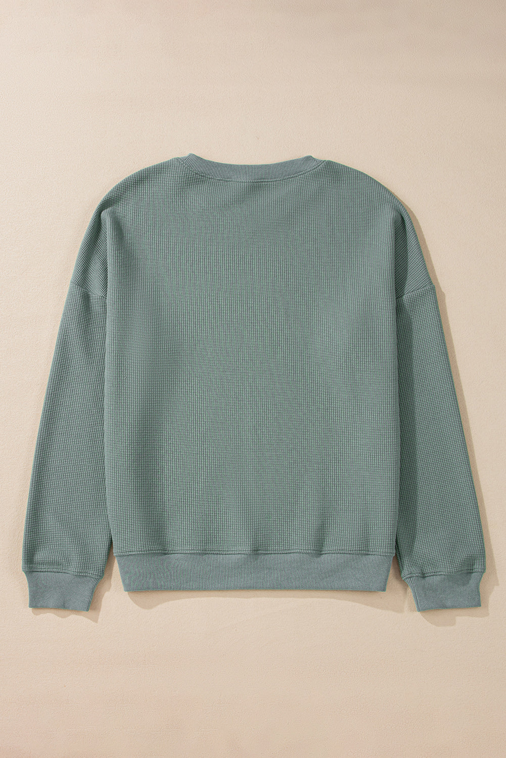 Aqua Waffle-Knit Drop-Shoulder V-Neck Top