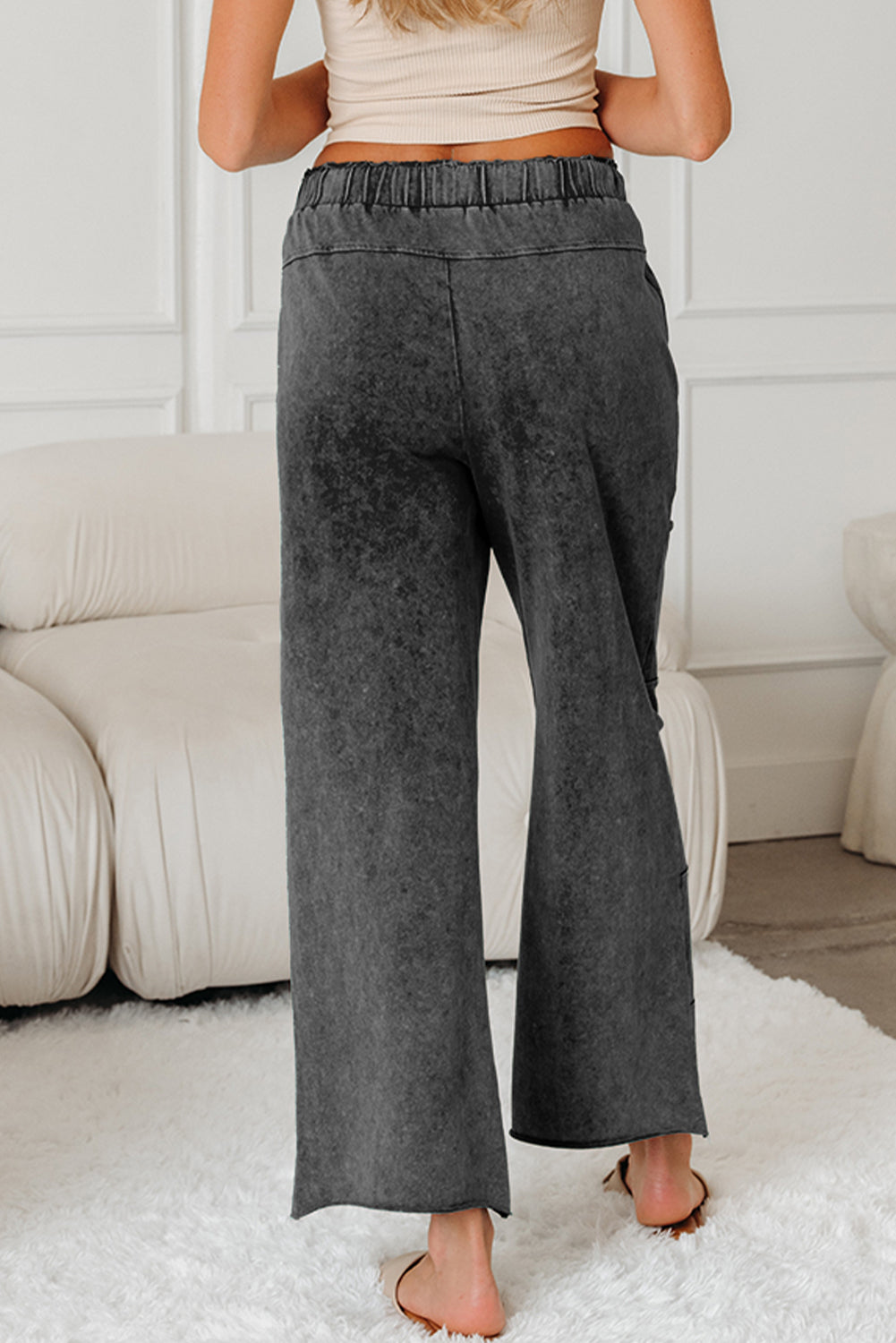 Wild Ginger Mineral-Wash Wide-Leg Pants