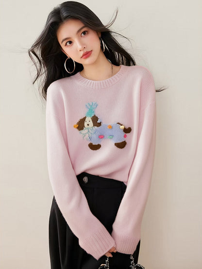 Gradient Stripe Button-Front Knit Sweater