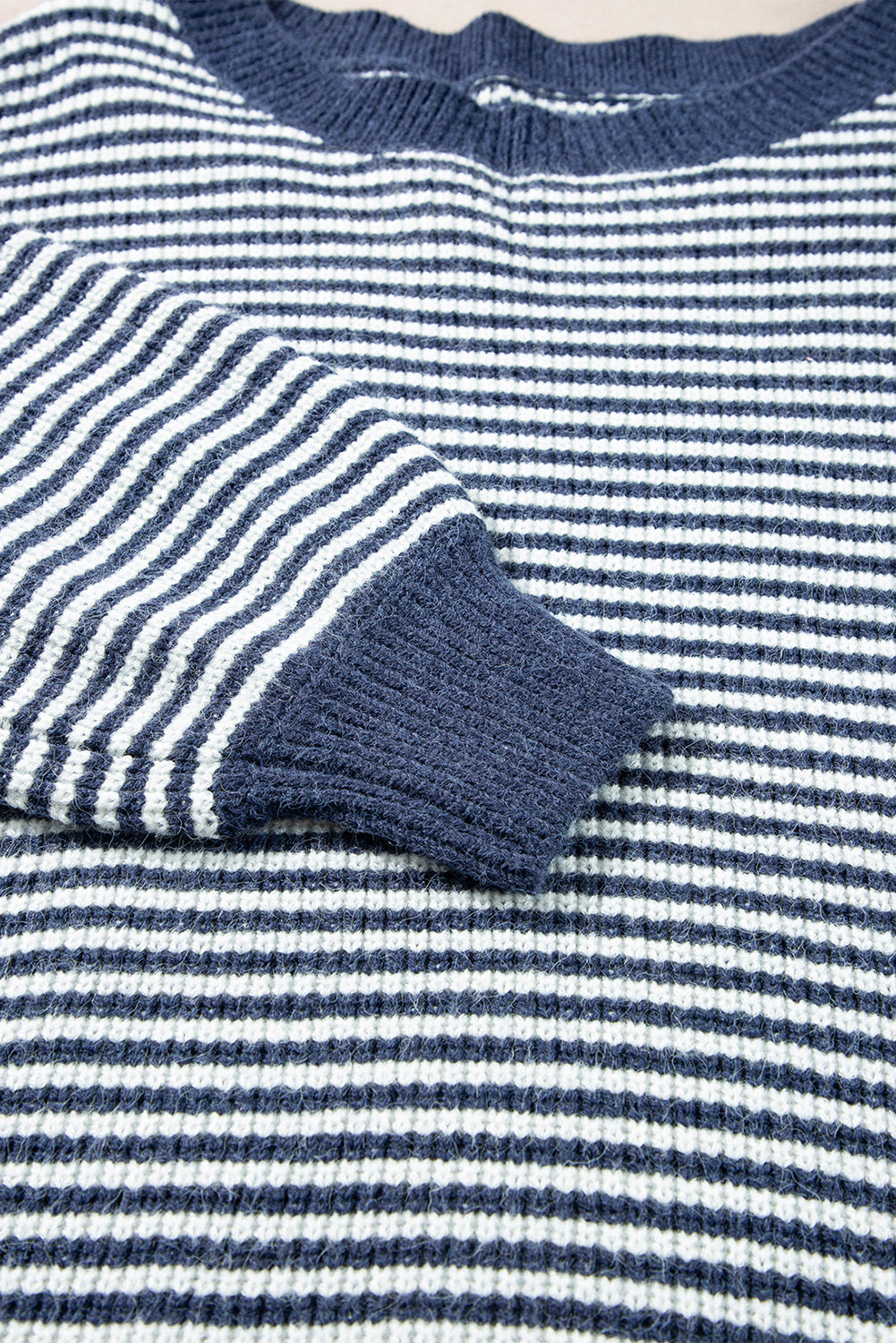 Sail Blue Stripe Lantern-Sleeve Sweater