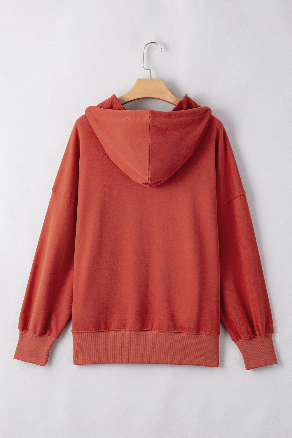 Red Clay Drawstring Oversized Hoodie