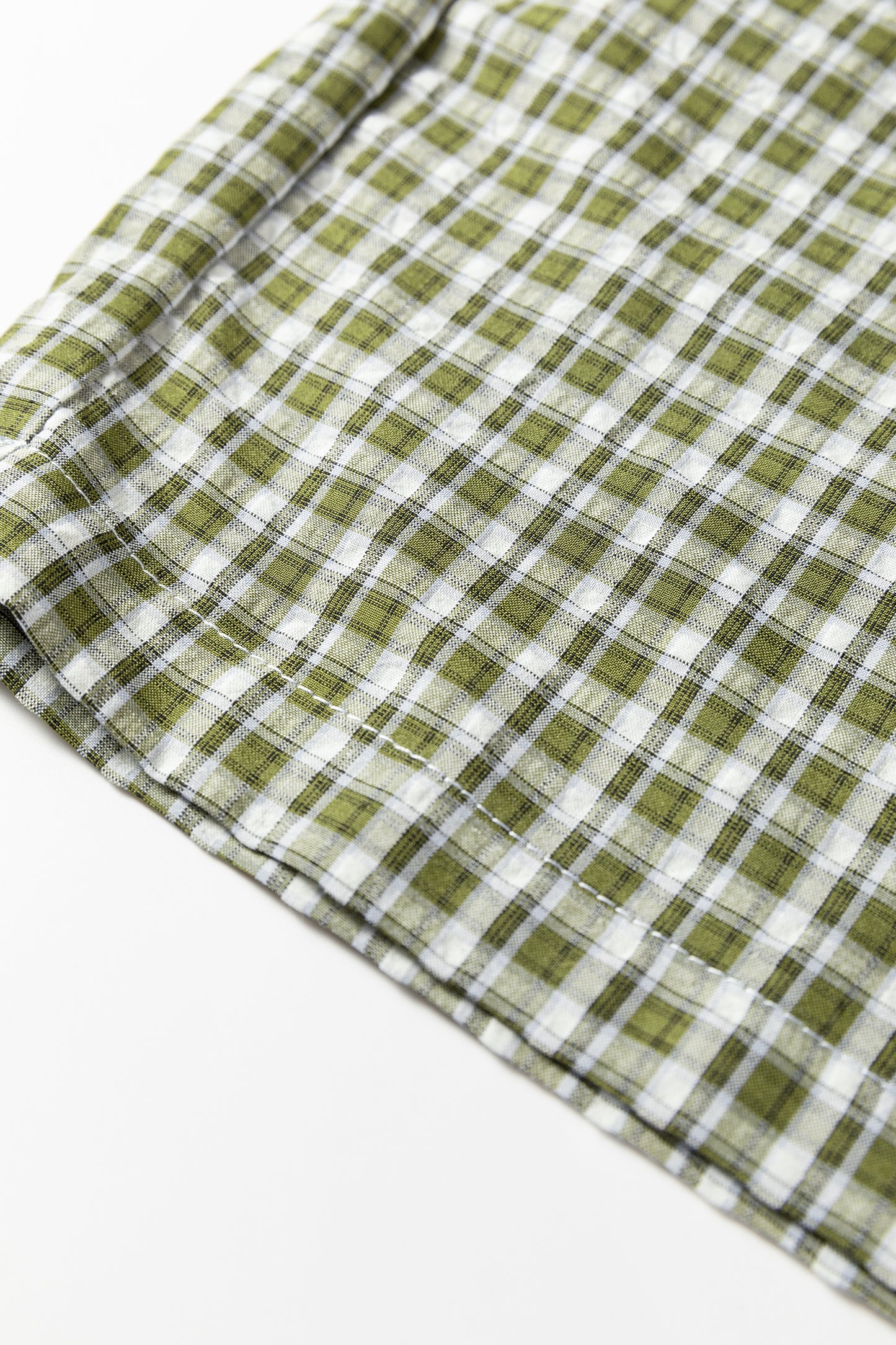 Brown Gingham Wide-Leg Boxer Pants