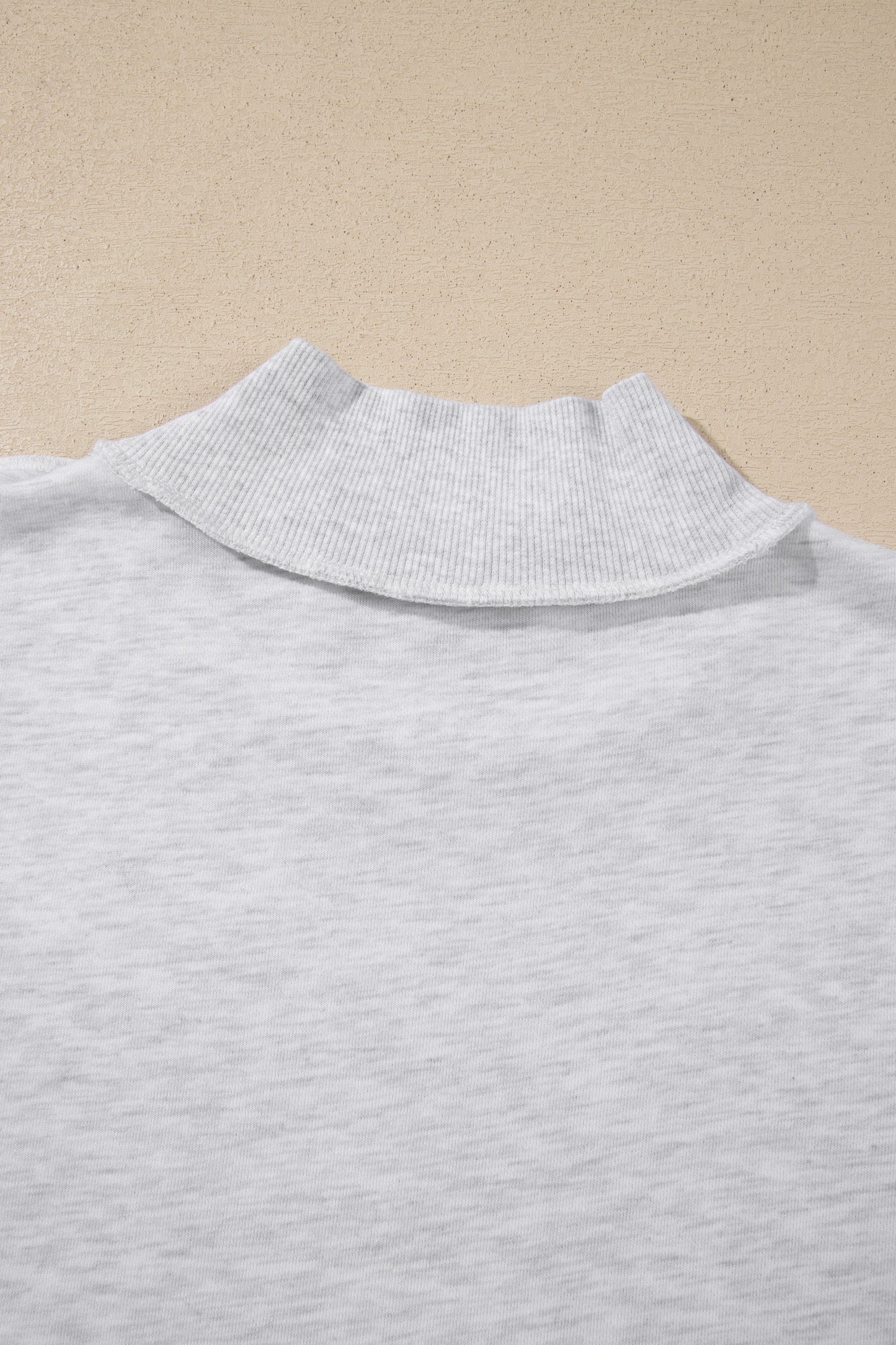 Light Grey High Neck Polka Dot Slogan Printed Baggy Sweatshirt
