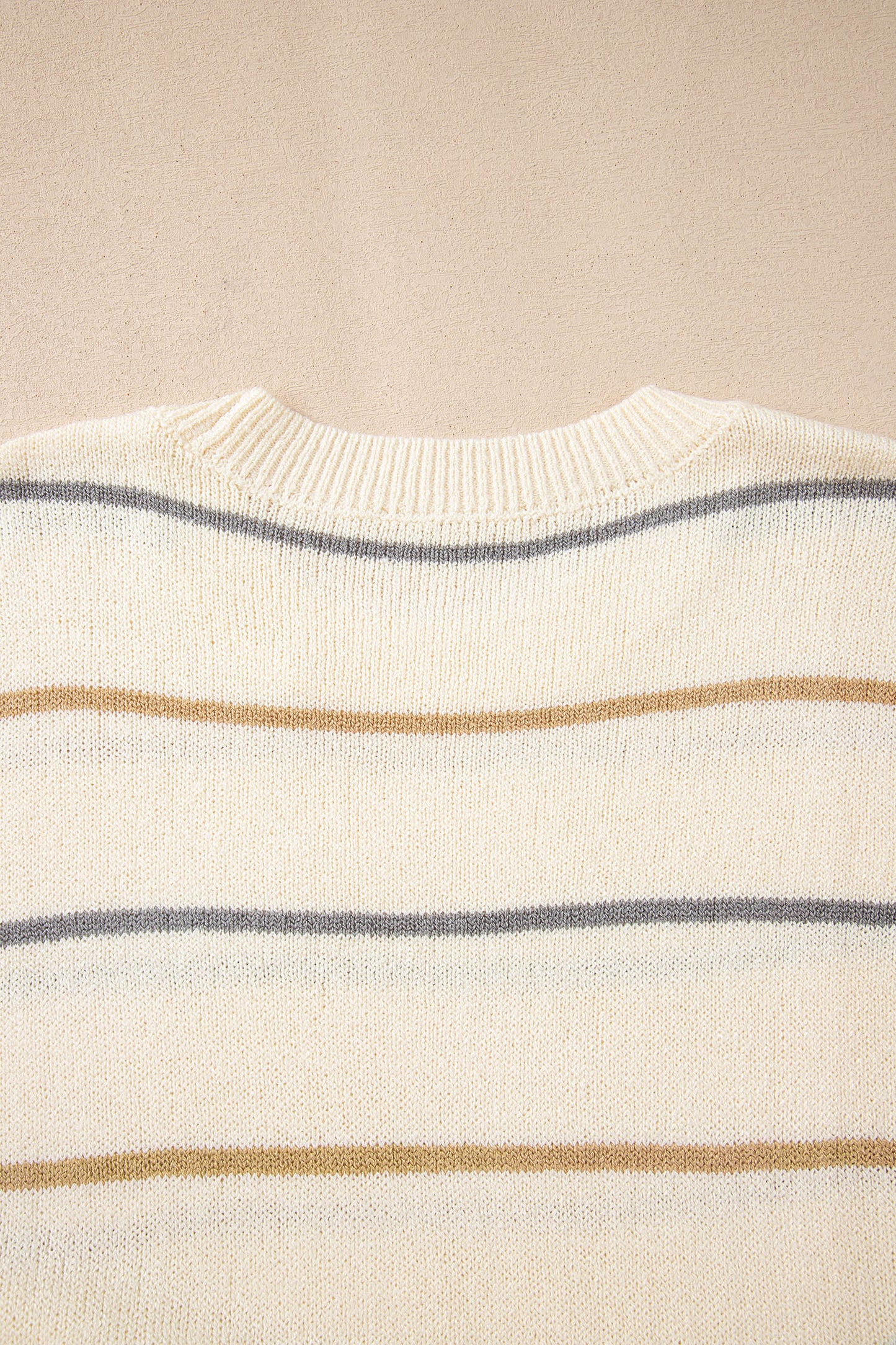 Cream Multicolor Striped Sweater Mini Dress