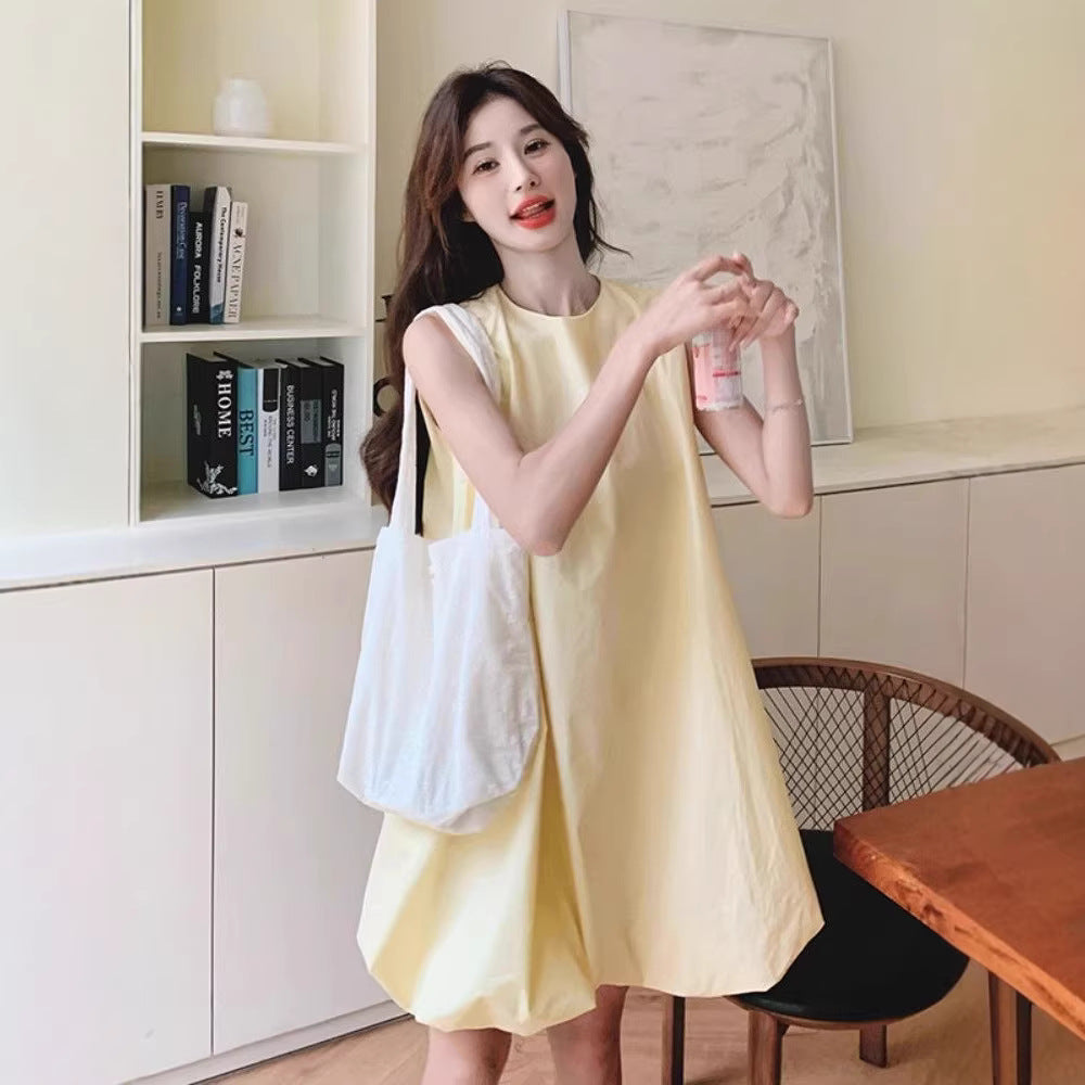 Petite Feminine Youthful Yellow Off-Shoulder Dress