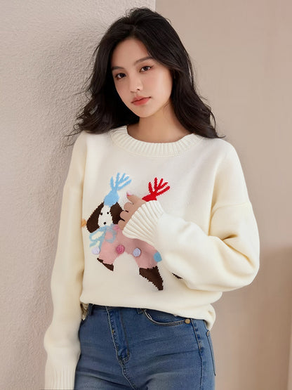 Gradient Stripe Button-Front Knit Sweater